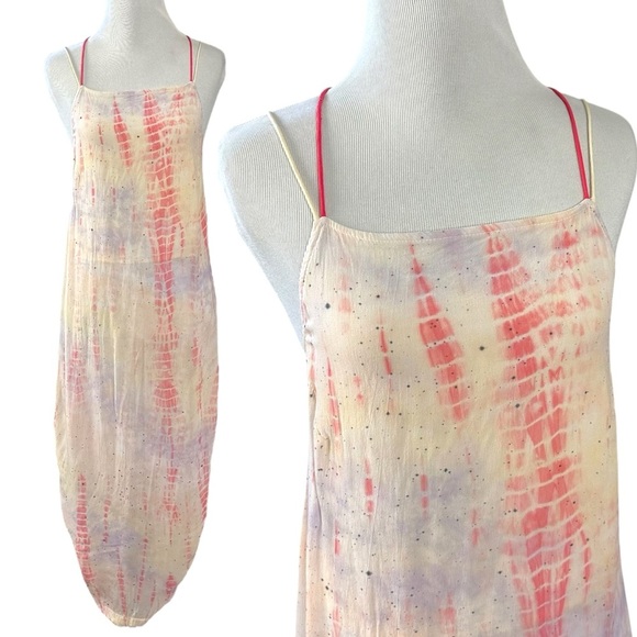 Free People Bohemian Beach Maxi Top Tie Dye Festival Fairy Spring Summer Small - Picture 5 of 15